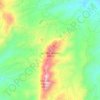 Mapa topográfico Los Mamellones, altitud, relieve