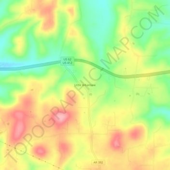 Mapa topográfico Little Arkansaw, altitud, relieve