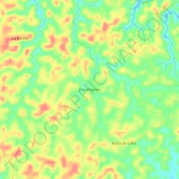 Mapa topográfico Dos Esteros, altitud, relieve