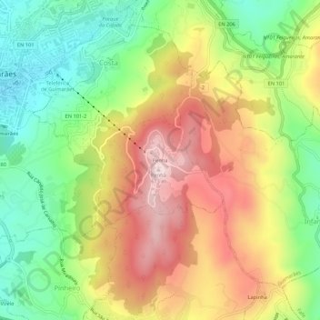 Mapa topográfico Penha, altitud, relieve