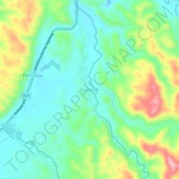 Mapa topográfico Caridad, altitud, relieve