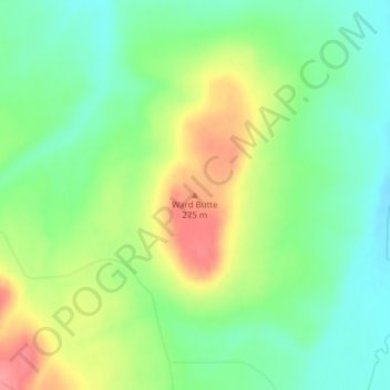 Mapa topográfico Ward Butte, altitud, relieve