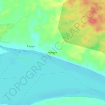 Mapa topográfico Mangual, altitud, relieve