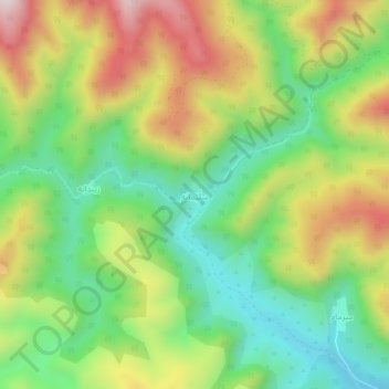 Mapa topográfico Sllemana, altitud, relieve