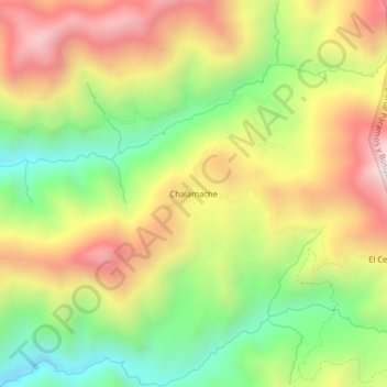 Mapa topográfico Chalamache, altitud, relieve