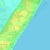 Mapa topográfico Pinamar, altitud, relieve