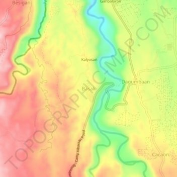 Mapa topográfico Basak, altitud, relieve