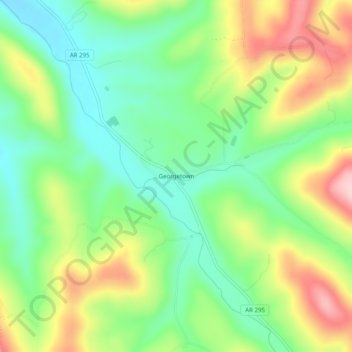 Mapa topográfico Georgetown, altitud, relieve