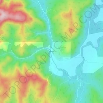 Mapa topográfico Hoskins, altitud, relieve