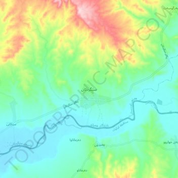 Mapa topográfico Segrdkan, altitud, relieve