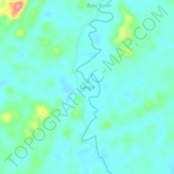 Mapa topográfico Sangal, altitud, relieve
