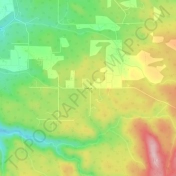 Mapa topográfico Dodge, altitud, relieve