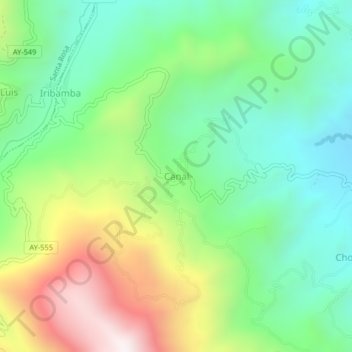 Mapa topográfico Canal, altitud, relieve