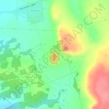 Mapa topográfico Cerro de la Gloria, altitud, relieve