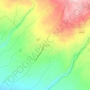 Mapa topográfico El Chivato, altitud, relieve