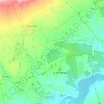 Mapa topográfico L'Albufera, altitud, relieve