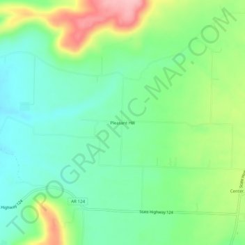 Mapa topográfico Pleasant Hill, altitud, relieve