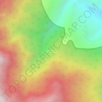 Mapa topográfico Ulusalu, altitud, relieve