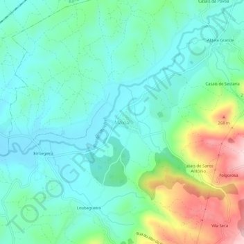Mapa topográfico Maxial, altitud, relieve