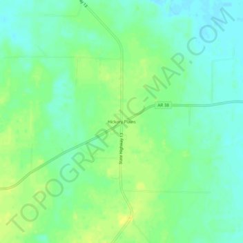 Mapa topográfico Hickory Plains, altitud, relieve