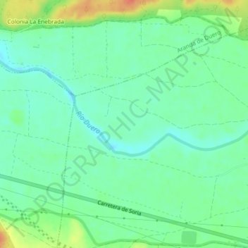 Mapa topográfico Vegaduero, altitud, relieve
