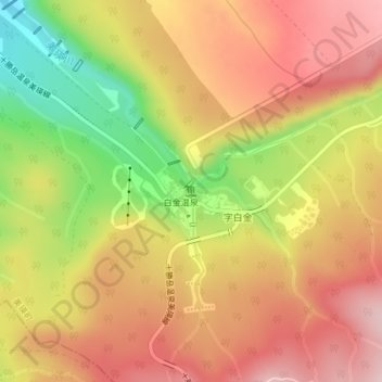 Mapa topográfico Shirahige Falls, altitud, relieve