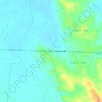 Mapa topográfico Matubog, altitud, relieve
