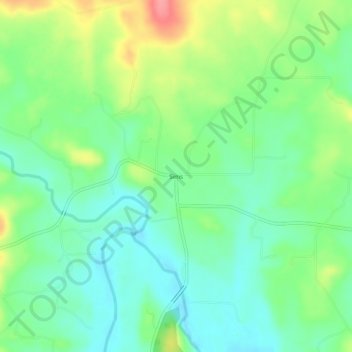 Mapa topográfico Sims, altitud, relieve