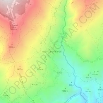 Mapa topográfico Mecina Bombarón, altitud, relieve
