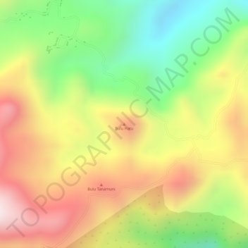 Mapa topográfico Bulu Hatu, altitud, relieve