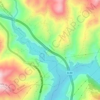 Mapa topográfico Las Lomas, altitud, relieve