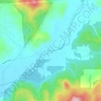 Mapa topográfico Marcola, altitud, relieve