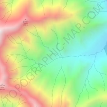 Mapa topográfico Mount Pink, altitud, relieve