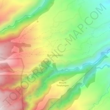 Mapa topográfico Bantaawan, altitud, relieve