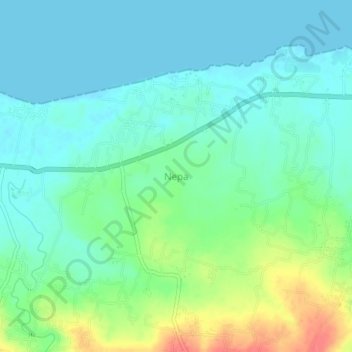 Mapa topográfico Nepa, altitud, relieve