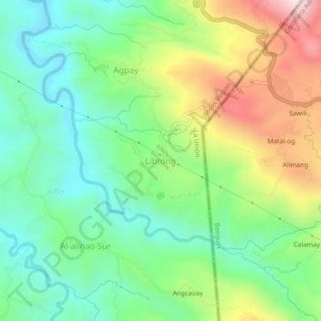 Mapa topográfico Libtong, altitud, relieve