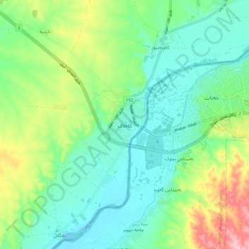 Mapa topográfico Kalak, altitud, relieve
