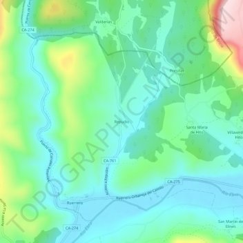 Mapa topográfico Repudio, altitud, relieve