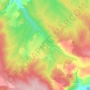Mapa topográfico Villamudria, altitud, relieve