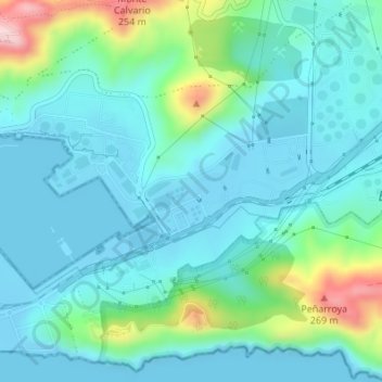 Mapa topográfico La Alberca, altitud, relieve