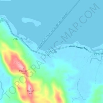 Mapa topográfico Geratag, altitud, relieve