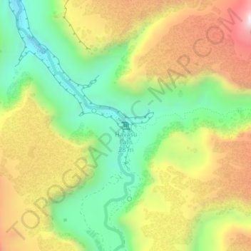 Mapa topográfico Havasu Falls, altitud, relieve