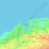 Mapa topográfico La Habana, altitud, relieve