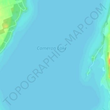 Mapa topográfico Cameron Lake, altitud, relieve