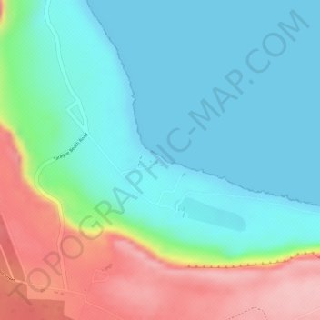 Mapa topográfico Tarague Beach, altitud, relieve