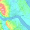 Mapa topográfico Hull, altitud, relieve