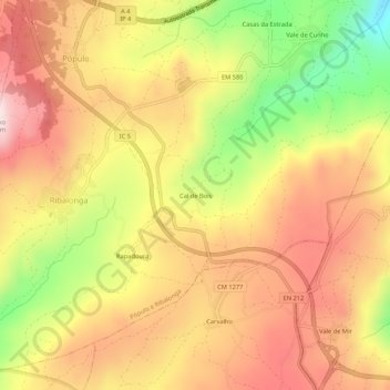 Mapa topográfico Cal de Bois, altitud, relieve