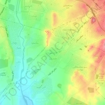 Mapa topográfico Kanasuwra, altitud, relieve