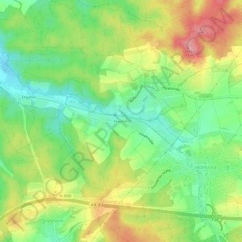 Mapa topográfico Kruichen, altitud, relieve