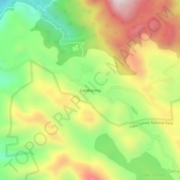 Mapa topográfico Cambantog, altitud, relieve